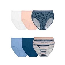 Fruit of the Loom Ravel-Free Waistband 6 Cotton Briefs size 6/M No Ride Up