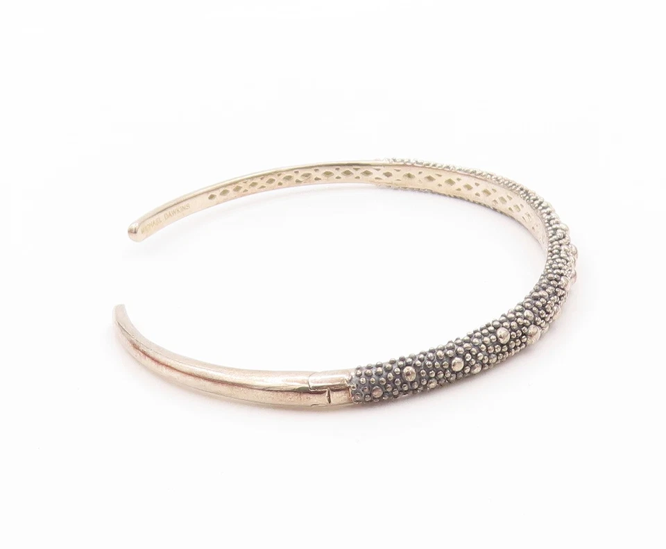 Pulsera vintage de plata de ley 925 tallada en tono oscuro BT11059 Foto 3 de 4