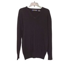 Architect 100 Lambswool Long Sleeve V-Neck Black Sweater Men  s Size Medium