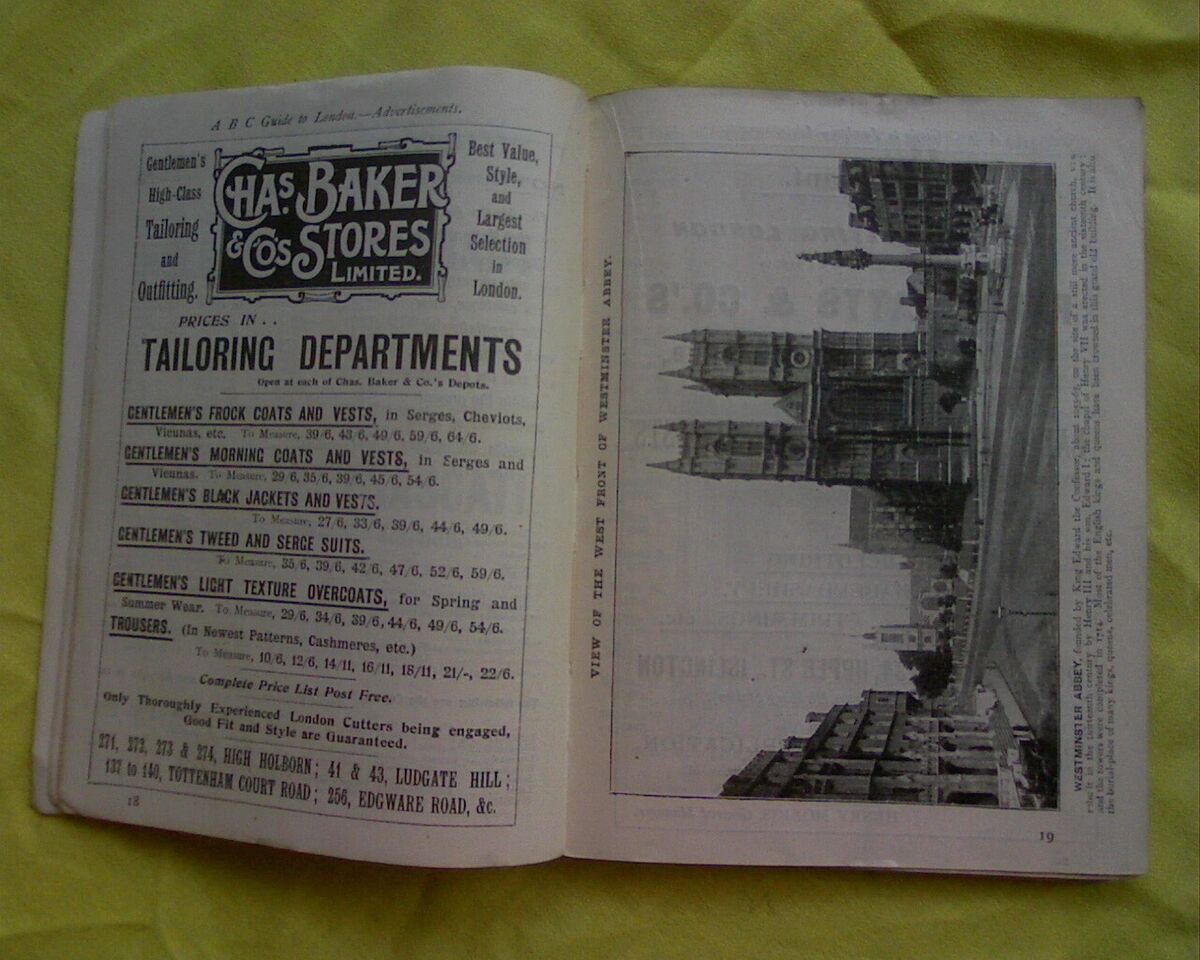 1904 ABC Guide to London, Maps Atlas Chas Baker Vintage 1904 ABC Guide to London, Maps Atlas Chas Baker Vintage