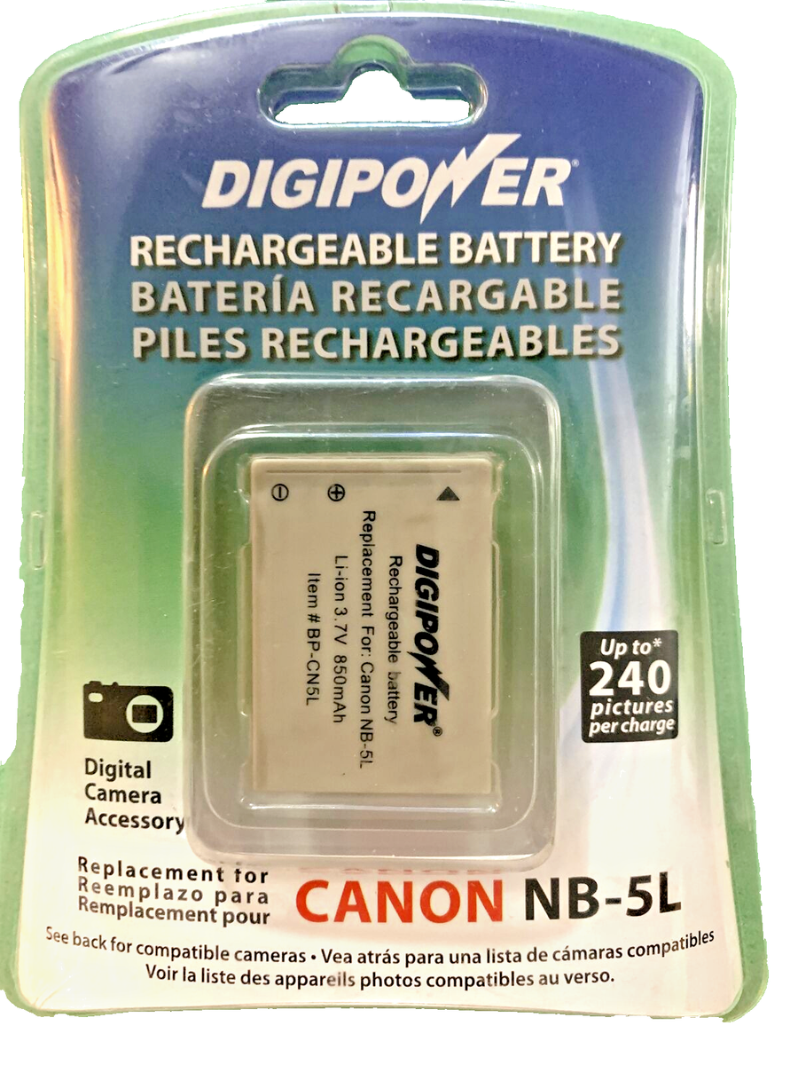 Digipower NB-5L 3.7V 850 mAh Battery for Canon SX230 SX210 SX200