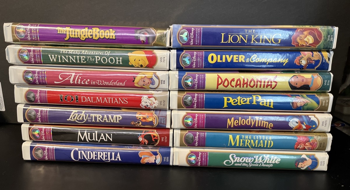 14 TAPE LOT - original Walt Disney VHS MASTERPIECE