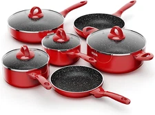 Induction Cookware Pots and Pans Set 10 Piece,  Dishwasher Safe Nonstick Cooking