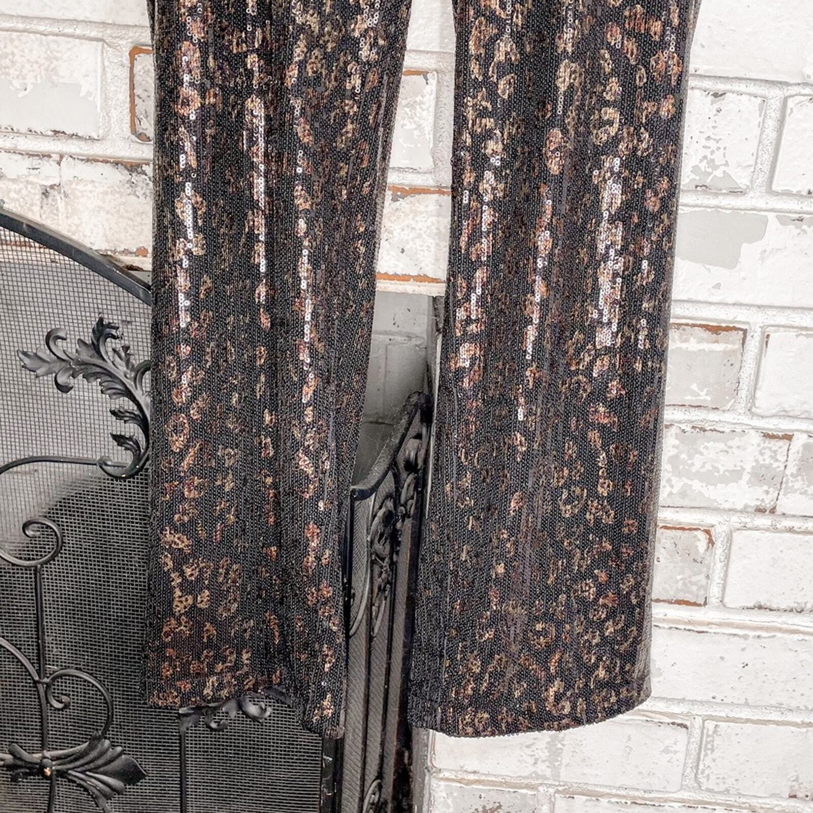 House of Harlow 1960 X Revolve Teri Leopard Sequin Strapless Jumpsuit XL image 4
