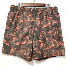 Eddie Bauer Men's L Swim Trunks Board Shorts Mesh Lined Tropical Hawaiian Print
