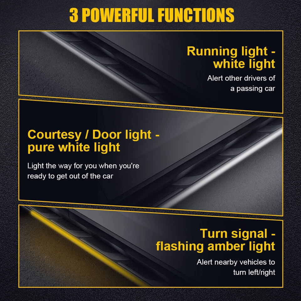 2x 70" Inch Truck Strobe Lights Strip LED Sequential Signal Running Board Lights - Image 3 of 4