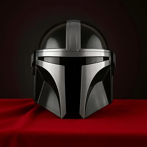 Red Black Mandalorian Helmet Replica | Larp Cosplay Armor | Display & Costume - 第 4/5 張圖片