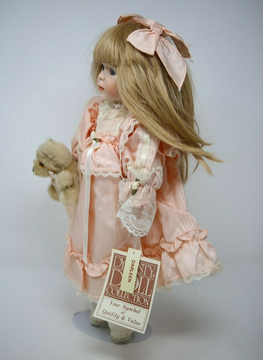 Vintage Dynasty Doll Collection Porcelain Doll Darleen With Teddy
