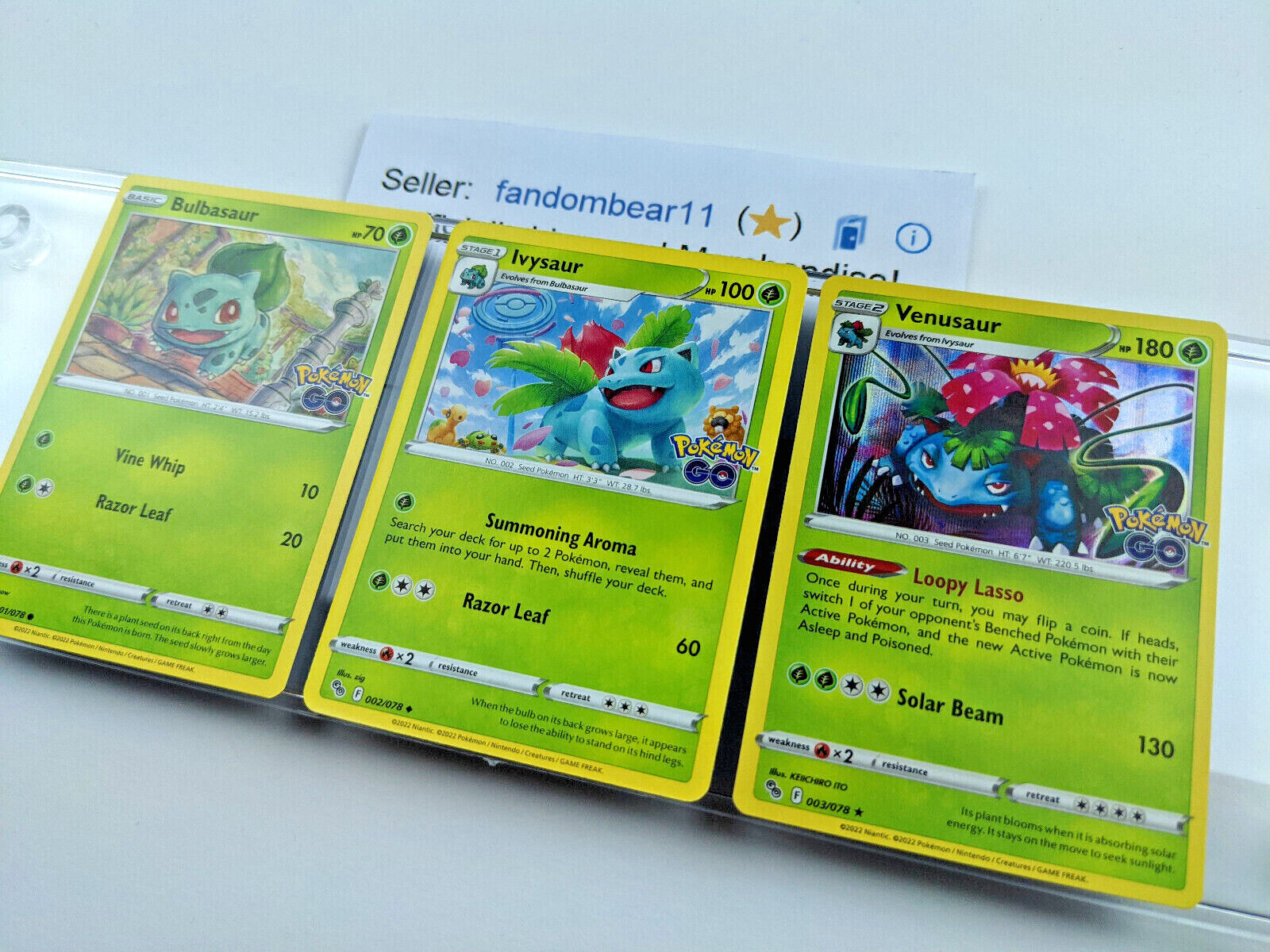  Venusaur 003/078 - Pokemon Go - Foil - Evolution Card Lot -  Ivysaur Bulbasaur : Toys & Games