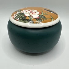 Ceramic Tea Caddy Portable Sealed Tea Jar Coffee Storage Box Unused No Box Teal