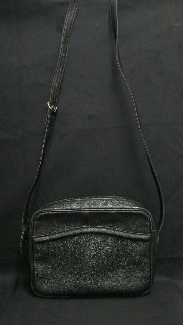 Autentica borsa a tracolla Yves Saint Laurent YSL borsa per fotocamera nera logo in rilievo