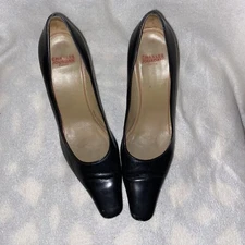 CHARLES JOURDAN Paris 80’s Vintage Black Leather Heels Size 8.5