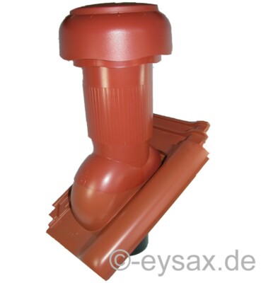 Klöber Dunstrohr, Flachdachpfanne E 32 Koramic, Müller, Sanilüfter, ROT, KE0037