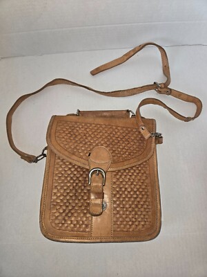 VINTAGE FORCE TEN WEST LEATHER SHOULDER/ HANDBAG