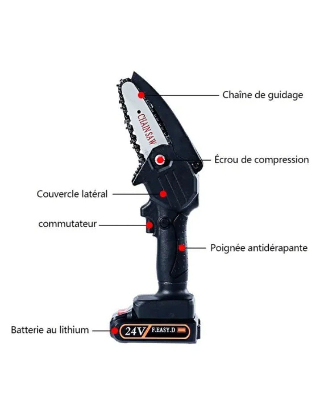 Mini tronçonneuse Merous pour couper sans fatigue ni douleur au dos