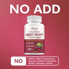 Beet Root 20:1 Extract 8000mg Capsules- Brain, Heart  Blood Pressure Support