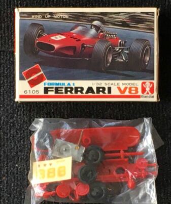 BANDAI F1 FERRARI V8 1960s VINTAGE JAPANESE CLOCKWORK KIT 1