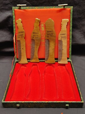 Changzhou Comb Factory Vintage Wood Painted Combs Set Of 4  display picture 1