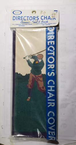 Vintage Canvas Director Chair Seat and Back Covers Golfing Standard Fit