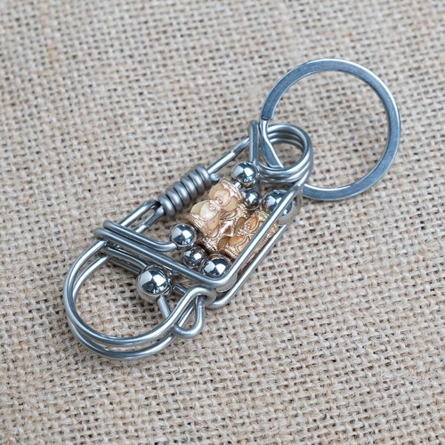 Handmade Steel Keychains Keyrings Belt Clip Wallet Bag Car Key Chain Holder Gift - Picture 3 of 4