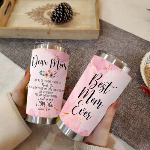 Best Mom Ever stampato 20 oz tumbler rosa - Foto 7 di 7
