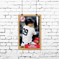 Jose Trevino New York Yankees 1987 Baseball Card Poster - 11x17 inches