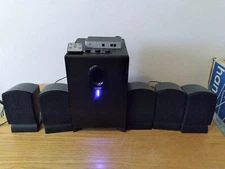 Coby CSP96 300 Watt 5.1 Channel Home Theater Speaker System Subwoofer Tested!!