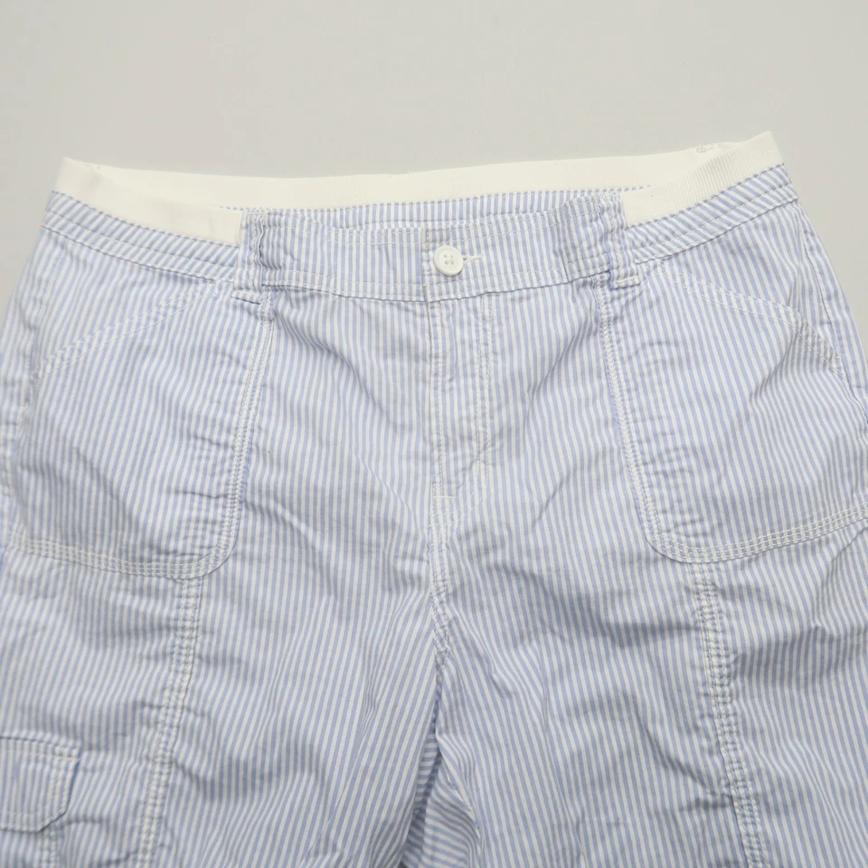 Bermudas elásticas de algodón a rayas azules talla 14 St Johns Bay para mujer 10,5 Foto 3 de 4