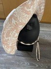 Jessica Simpson wide brim sunhat island theme coral/light pink w removable strap — photo 8