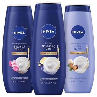 NIVEA Nourishing Body Wash Set with Botanical Blossom, Nourishing Care Pack of 3