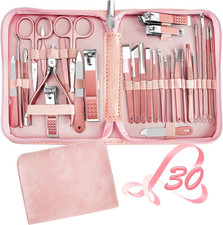 30-in-1 Manicure Pedicure Kit   Nail Clippers  Grooming Set for Travel