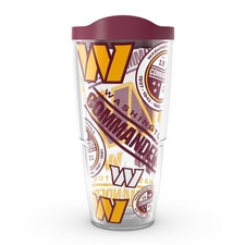 Tervis Made in USA Double Walled NFL Washington Commanders 24 Ounces, Clear