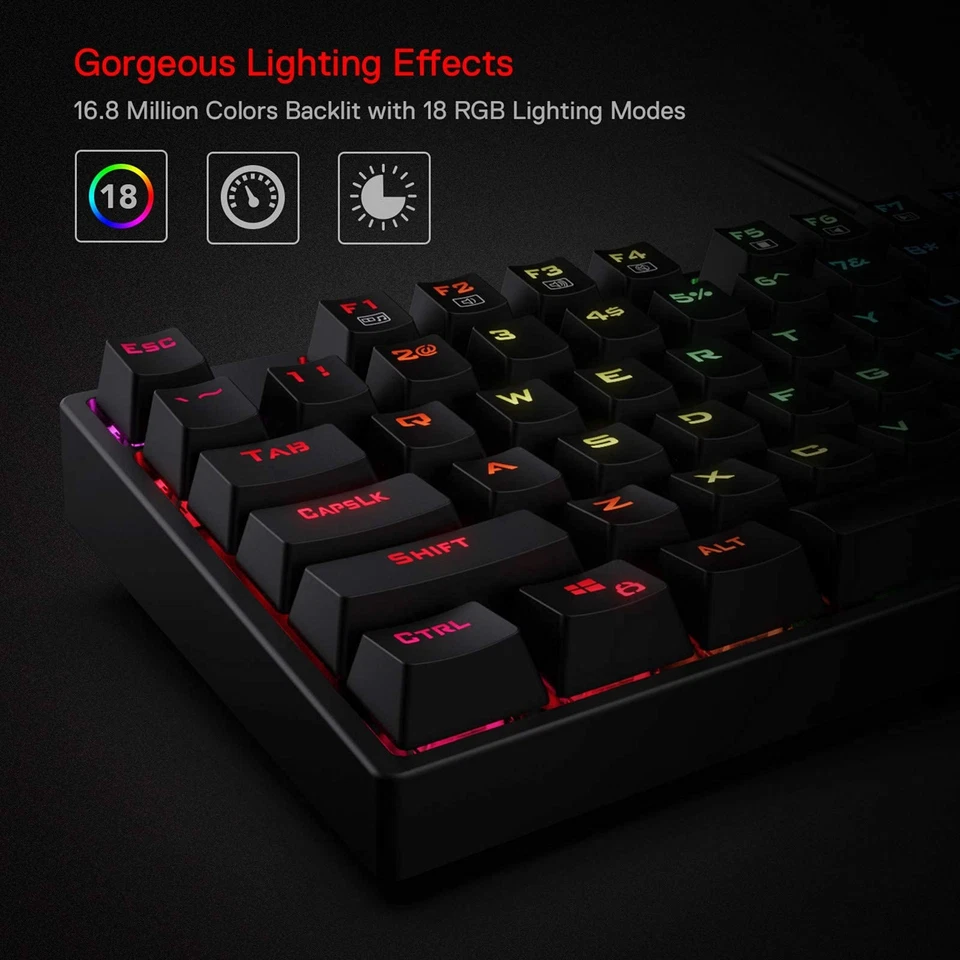K582 RGB Mechanical Gaming Keyboard, 100% 104 Keys Standard Layout Gaming Key... - Image 2 of 4