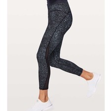 Lululemon Train Times Pant 7/8 Leggings Mineralize Multi Black Mesh Blue Size 6
