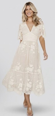 Baltic Born Sz XL Clarisa Lace Midi Dress NWOT Boho Wedding Romantic