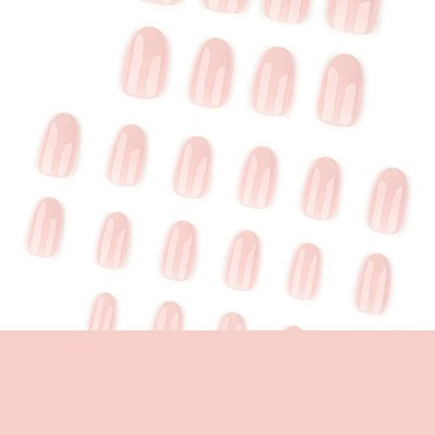 24 Stück Nagel Tips kurz rund weiß Farbverlauf nude ombre für French Style