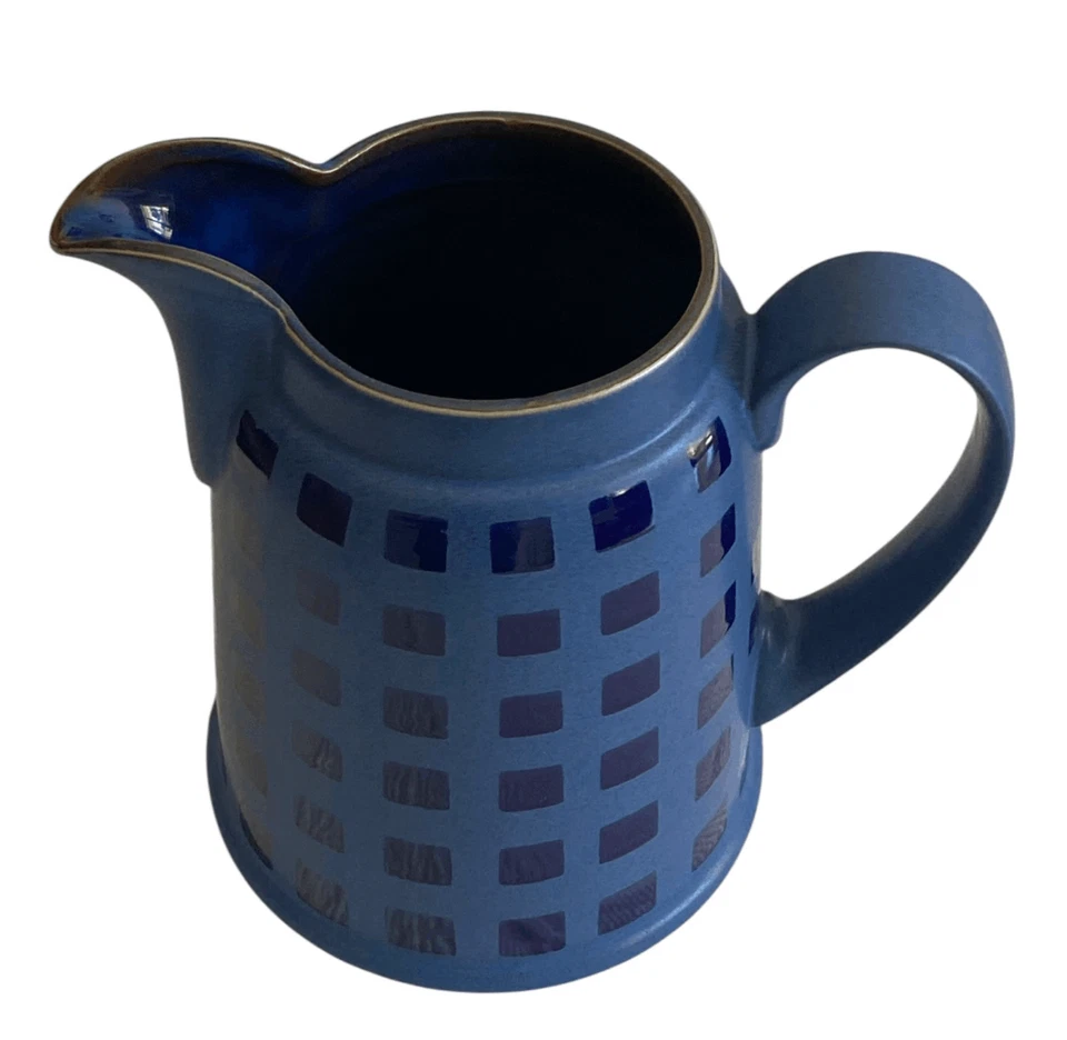 Jarra de gres Denby Reflex vintage diseño cuadrado azul 32 oz ¡Perfecta! Foto 2 de 4