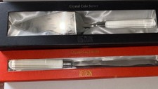 Oleg Cassini Lucy Cake Knife  Cake Server Wedding Set Crystal Handles NIB