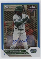 2023 Topps Pro Debut Blue Foil Auto 120/150 Yerlin Confidan #PD-142 Auto l4k