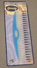 NOS Vtg Goody CITRUS Wide Tooth Detangling Comb 2000 Color Dipped White Blue 7"