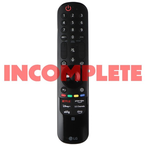 INCOMPLETE Remote for Select LG TVs Netflix/Prime/Disney+/LG/Sling/Alexa MR23GN