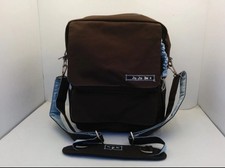 JU JU BE DIAPER BAG W/SHOULDER STRAP CONVERTIBLE TO BACKPACK, BROWN  BLUE