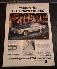 Ford Ltd Crown Victoria Vintage Promo Print Ad 8x11 1980s Ford Ltd Crown Victoria Vintage Promo Print Ad 8x11 1980s