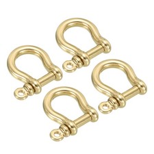 D-Ring Shackle, 4pcs 8mm Inner Width Brass Pin Shackle U Type Key Fob Hook
