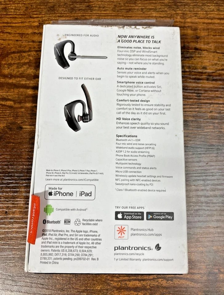 Plantronics "Voyager 5200"Four-Mic Noise Cancellation/Bluetooth Headset - Image 2 of 4