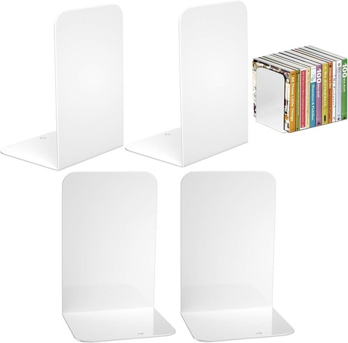 Coppia Fermalibri in Metallo Resistente Nero Design Minimalista Stabile Antiscivolo 8 Pollici - Foto 10 di 16