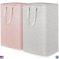 Lifewit 2-Pack Large Collapsible Laundry Hampers - Waterproof Cloth Baskets, 80L