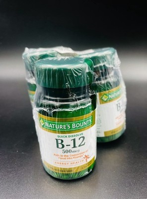 3 Pack - Natures Bounty B-12 500 mcg-- 300 Tablets Exp 09/2026