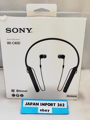 SONY WI-C400 Wireless Bluetooth Stereo Black In-Ear Headphones from Japan New