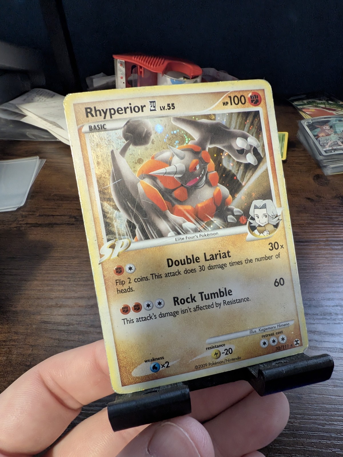 Rhyperior 32/111 Rising Rivals Holo Rare Pokemon TCG MP W/Swirl